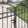 Fence Gate Double Door with Arched Top Steel 400x200 cm Black Image 3