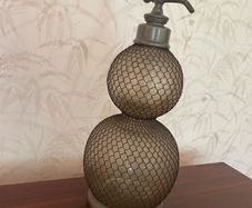 Vintage double-globe glass soda siphon
