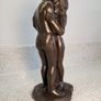 Bronze Statue Vintage Composite Bronzed Figurine Sculpture Titled "The Embrace" Image 2