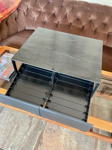 Vintage VHS VCR Cassette Holder Storage Case 40 Tapes Faux Wood Grain 1980 90s