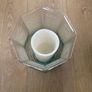Large 8.5" tall flarred scalloped Aqua Glass Candle Holder or Vase with LED Candle Image 10