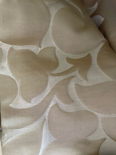 Gorgeous Silk Embossed Blackout Interlined Curtains with Silk Tie Back Ribbons 116"w x 86"d