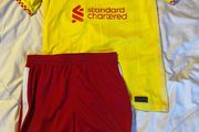 Liverpool boys jersey and shorts