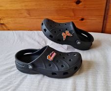 Classic crocs with quees jibbitz and butterfly Black Size 4 eu 37 in excellent condition