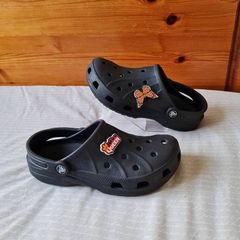 Classic crocs with quees jibbitz and butterfly Black Size 4 eu 37 in excellent condition