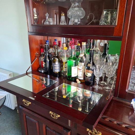 Dining Display Cabinet Carved Mahogany