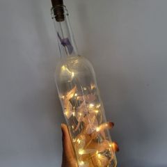Decorative bottle with butterflies and light