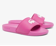 LACOSTE Pink/White Serve Sliders