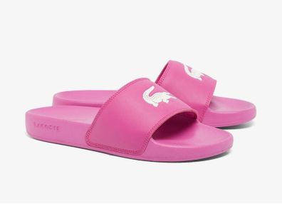LACOSTE Pink/White Serve Sliders