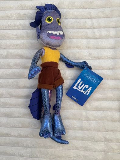 Disney Store Pixar Luca approx. 16 Alberto Sea Monster Purple Plush his head is too loose Please see photos