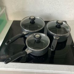 Saucepans with glass lids