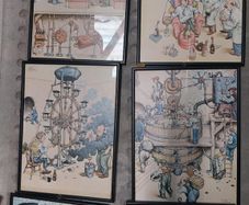 Set of twelve original John Ireland - Art of Making Guinness Prints in ebonised frames. 40 cm H x 30 cm