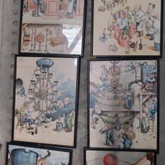 Set of twelve original John Ireland - Art of Making Guinness Prints in ebonised frames. 40 cm H x 30 cm