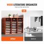 27 Compartments Wood Literature Organizer, Adjustable Shelves, Medium Density Fiberboard Mail Center, Office Home School Storage for Files, Image 5