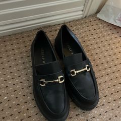 Black chunky loafers shoes