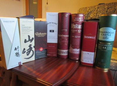 Whiskey Boxes x 8, Irish, Scottish, Japanese (price is for set)