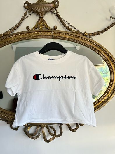Champion White Cropped T-Shirt Size XS