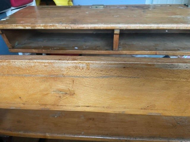 Vintage double school desk and chair