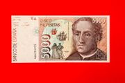Spain  5000  Pesetas  2992  Pick 165  Scarce ( Christopher  Columbus ) Unc