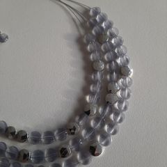 Grey and silver tone bead necklace
