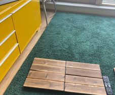 3 Boxes of Hardwood Interlocking patio deck tiles, 36 pcs each