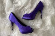 Purple Peeptoe Heels