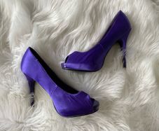 Purple Peeptoe Heels