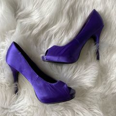 Purple Peeptoe Heels