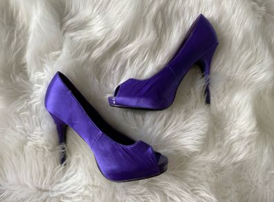 Purple Peeptoe Heels