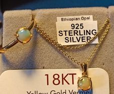 Rare Ethiopian Welo Opal 2 Piece Set