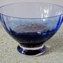 Vintage Cobalt Blue Glass Decorative Footed Bowl. Image 4