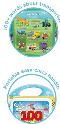 LeapFrog 100 Things That Go, Baby & Toddler Book, Educational and Interactive Bilingual Playbook, Gift for Pre School Kids aged 18, 24, 36+ months, English Version