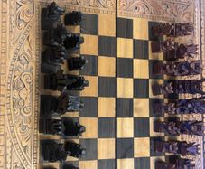Vintage Chess board and Backgammon crafted by hand