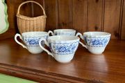 Vintage Myott Melody Fine Ironstone Set of Four Teacups