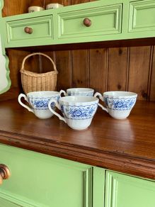 Vintage Myott Melody Fine Ironstone Set of Four Teacups