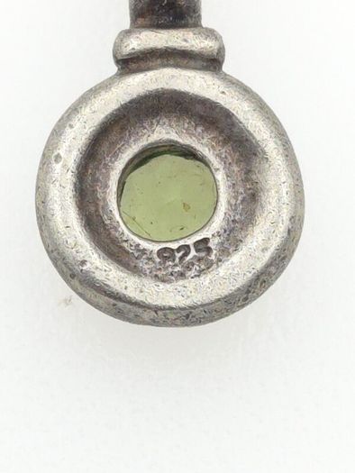 Vintage 925 Sterling Silver & Peridot Pendant Charm