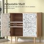 Wood Carving Sideboards for Living Room Cabinets Vintage Hollow Buffet Accent Cabinet with Adjustable Shelf, Magnetic Closure, Cupboard for Kitchen, Dining Room, Hallway 80 x 35 x 78 cm Image 4