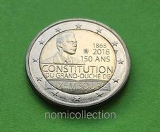 Luxembourg 2018 year Uncirculated 2 Euro coin.