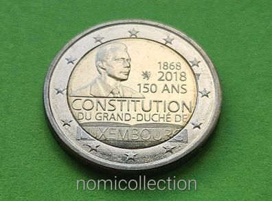 Luxembourg 2018 year Uncirculated 2 Euro coin.