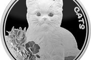 2022 Fiji 50 Cents 1oz Silver Bullion Coin - Cats. Proof-like. (In Capsule)
