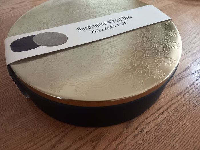 Brand New Large Round Decorative Metal Box