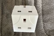 2 way double plug adaptor UK, dual adaptor