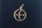 Solid 14ct 14k gold star sign Sagittarius pendant