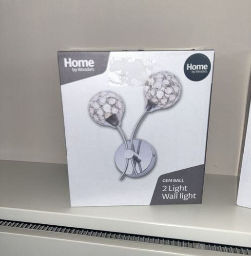2 Brand New Chrome Gem Ball Wall Lights from Woodies