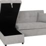 Silver Fabric Corner Sofa Bed Image 2