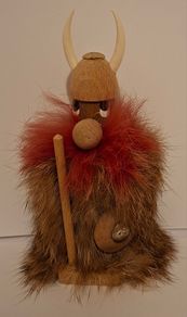 Vintage Wooden Viking Warrior (Made in Denmark)