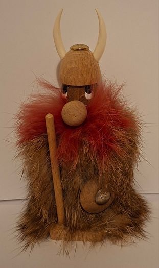 Vintage Wooden Viking Warrior (Made in Denmark)