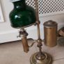 Elegant Victorian Adjustable Brass Student Lamp with Racing Green Ceramic Shade Image 4