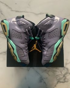 NIKE AIR JORDAN 6 Retro GG Pre Owned Iron Purple Vivid Blue, Rare Size In This Condition 15