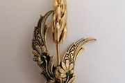 Broach Gold Tone Sheaf of Corn Vintage